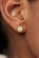Womens Gold Flat Back Stud Earrings | CicyBell