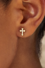 Womens Gold Flat Back Stud Earrings | CicyBell