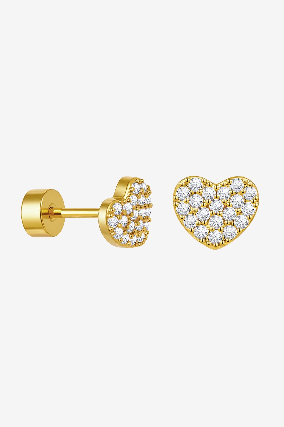 Womens Gold Flat Back Stud Earrings | CicyBell