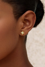 Womens Gold Flat Back Stud Earrings | CicyBell