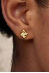 Womens Gold Flat Back Stud Earrings | CicyBell