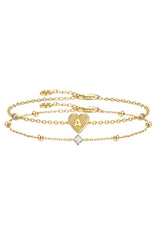 Cicy Bell Womens Gold Heart Initial A Name Bracelets