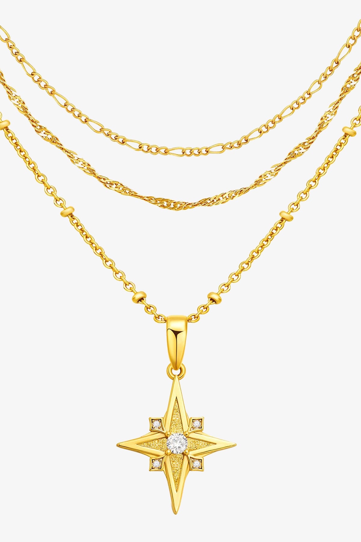 Hypoallergenic Gold Star Pendant Stackable Necklace | CicyBell