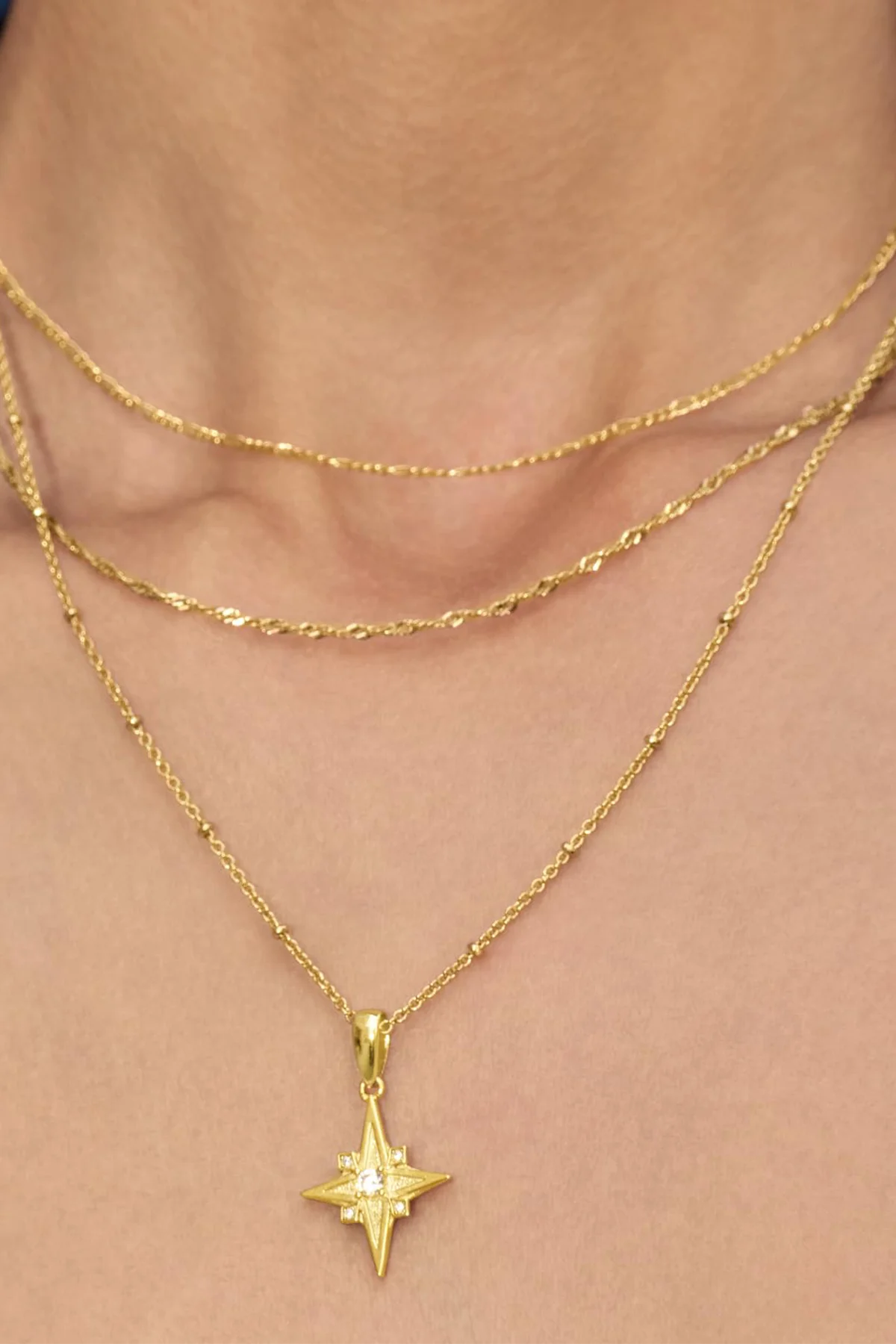 Hypoallergenic Gold Star Pendant Stackable Necklace | CicyBell