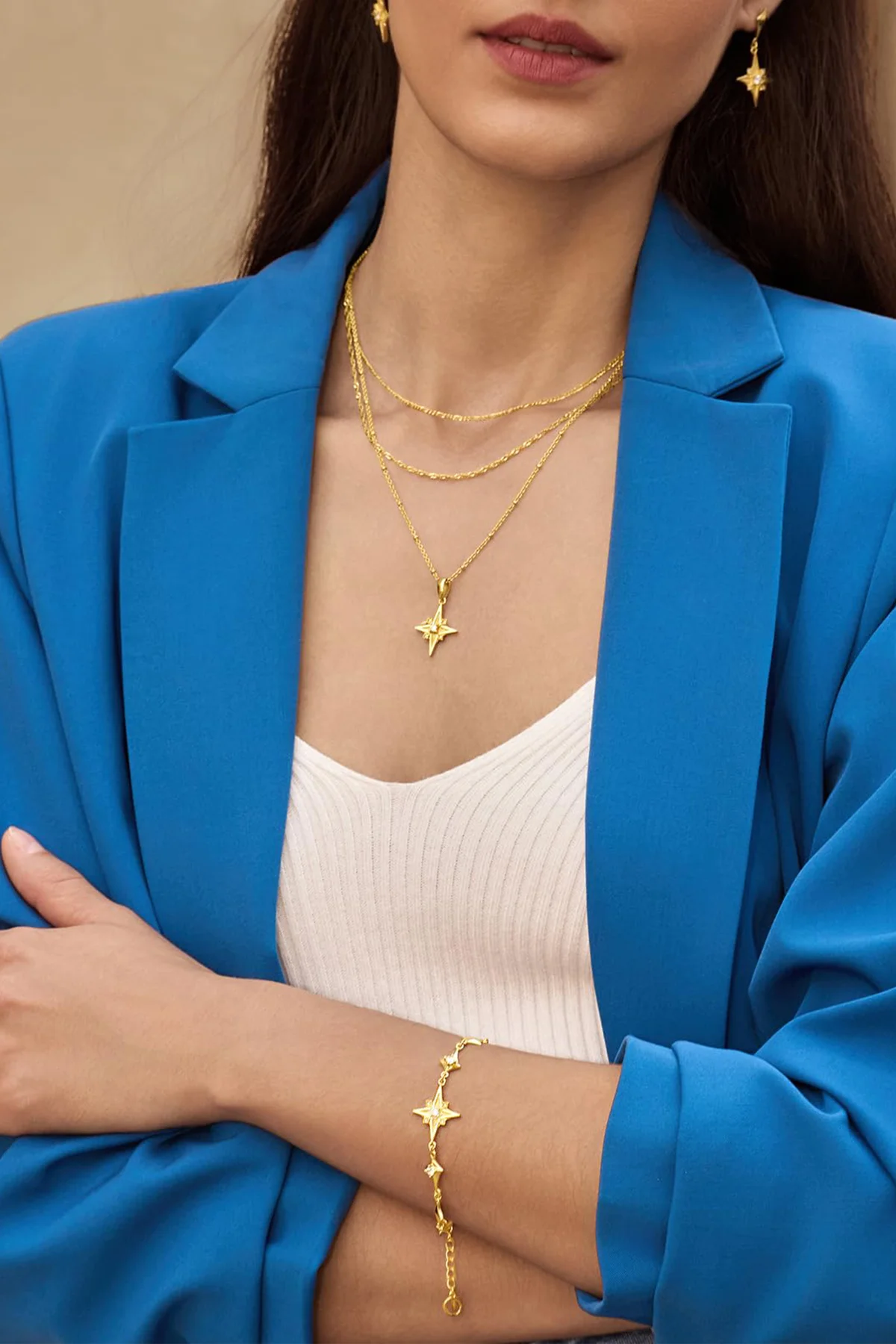 Hypoallergenic Gold Star Pendant Stackable Necklace | CicyBell