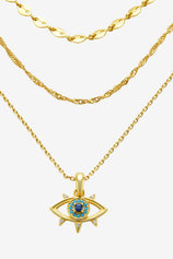 Hypoallergenic Gold Layered Evil Eye Necklace | CicyBell
