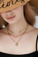Hypoallergenic Gold Layered Evil Eye Necklace | CicyBell