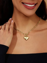 Womens Gold-Style A Love Chunky Charm Necklace | CicyBell