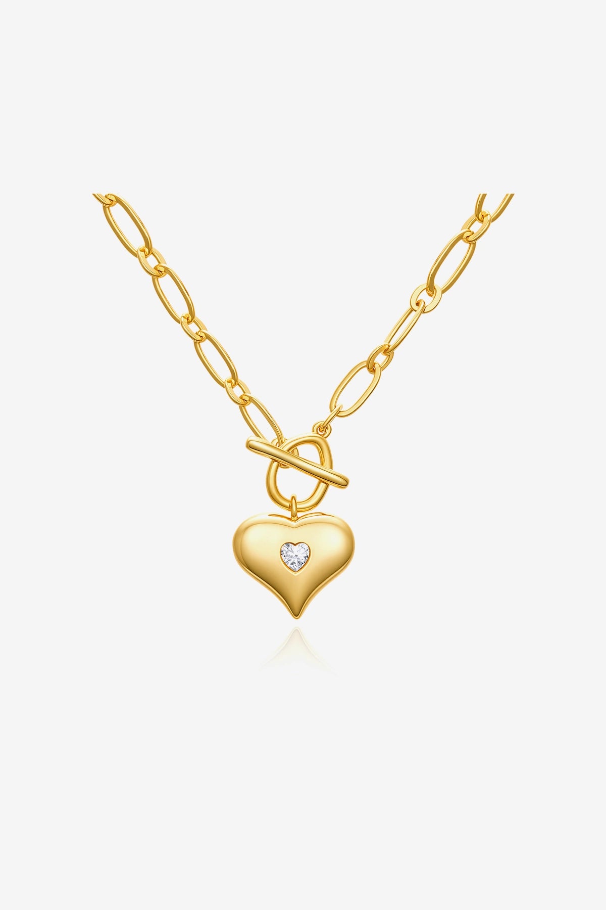 Womens Gold-Style A Love Chunky Charm Necklace | CicyBell