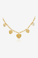 Womens Style Diamond Love Heart Chunky Charm Necklace | CicyBell