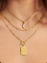 Womens Gold Brass Layered Necklace | CicyBell