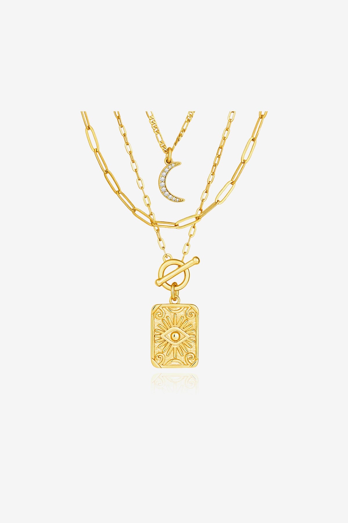 Womens Gold Brass Layered Necklace | CicyBell