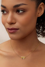 Womens 18k Gold Plated Adjustable Bow Necklace | CicyBell