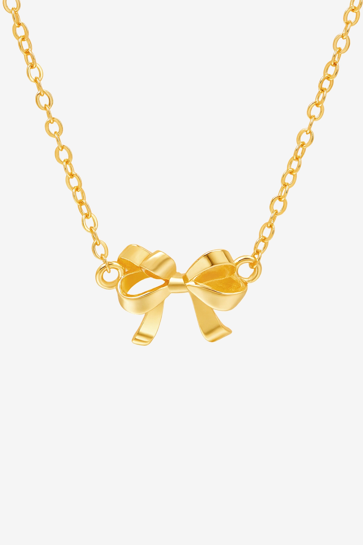 Womens 18k Gold Plated Adjustable Bow Necklace | CicyBell