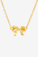 Womens 18k Gold Plated Adjustable Bow Necklace | CicyBell