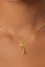 Womens 18k Gold Plated Adjustable Bow Necklace | CicyBell