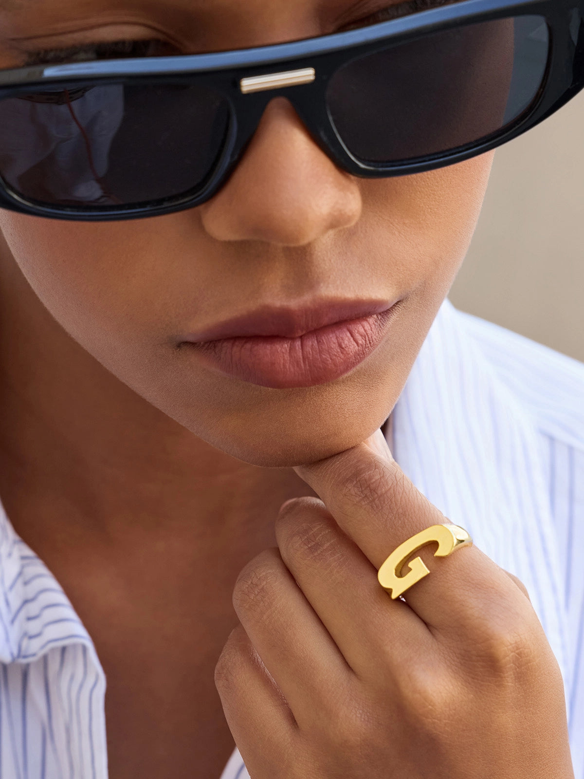 Womens 18k Gold Plated Initial Rings | CicyBell