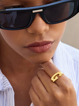 Womens 18k Gold Plated Initial Rings | CicyBell