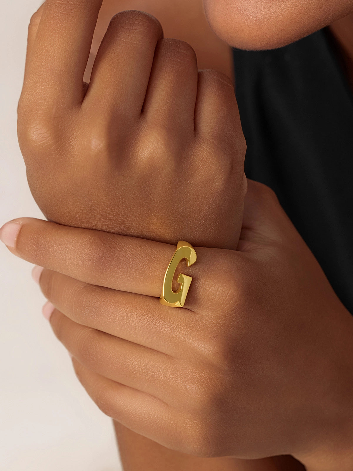 Womens 18k Gold Plated Initial Rings | CicyBell