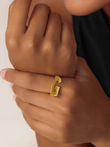 Womens 18k Gold Plated Initial Rings | CicyBell