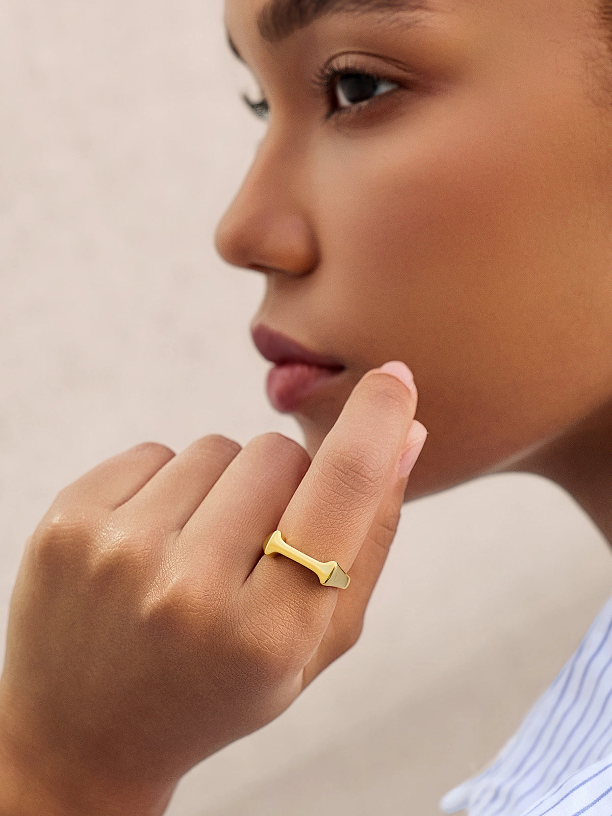 Womens 18k Gold Plated Initial Rings | CicyBell