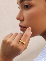 Womens 18k Gold Plated Initial Rings | CicyBell