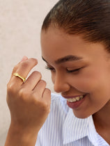 Womens 18k Gold Plated Initial Rings | CicyBell