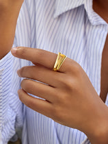 Womens 18k Gold Plated Initial Rings | CicyBell