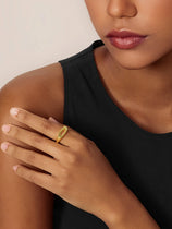 Womens 18k Gold Plated Initial Rings | CicyBell
