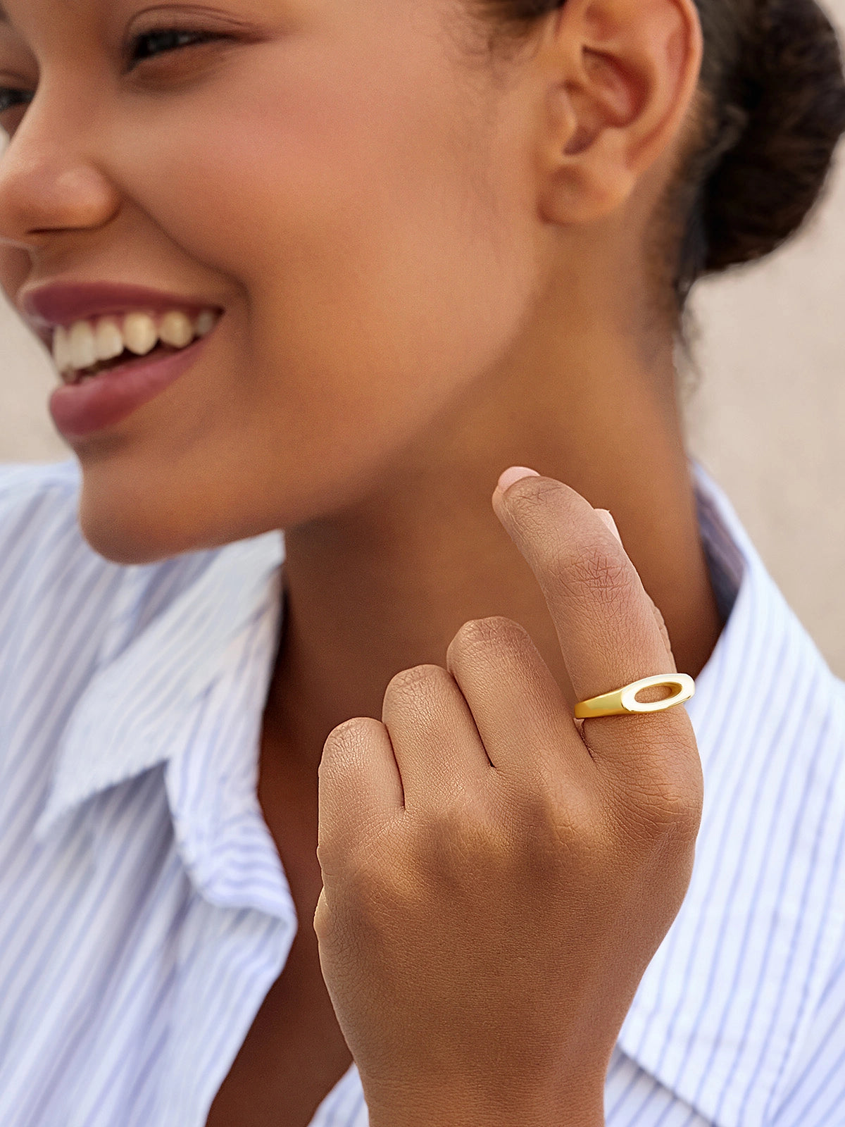 Womens 18k Gold Plated Initial Rings | CicyBell