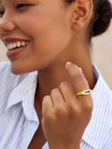 Womens 18k Gold Plated Initial Rings | CicyBell