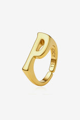 Womens 18k Gold Plated Initial Rings | CicyBell