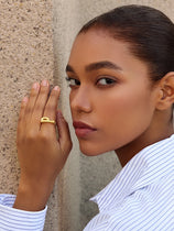 Womens 18k Gold Plated Initial Rings | CicyBell
