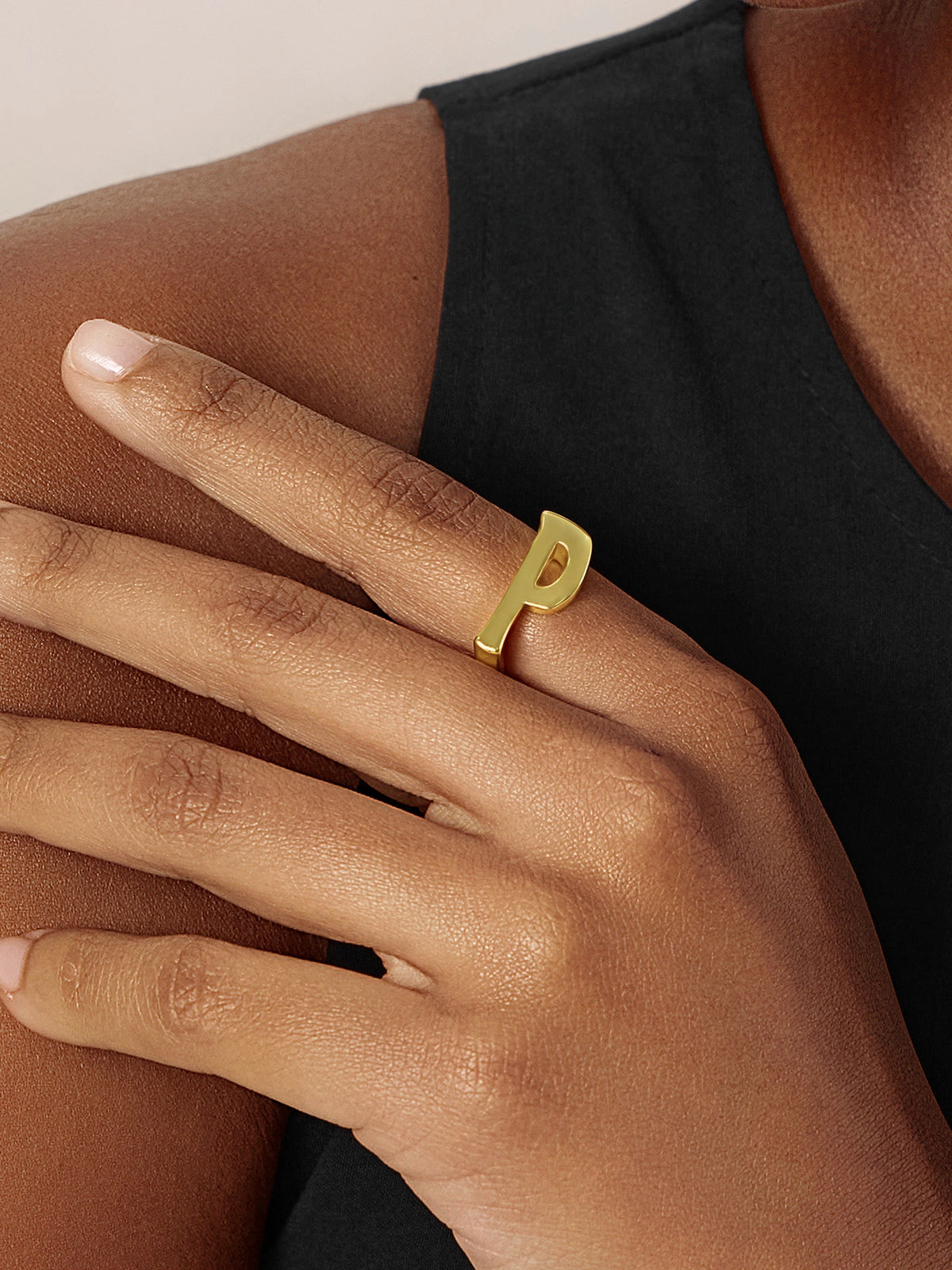Womens 18k Gold Plated Initial Rings | CicyBell