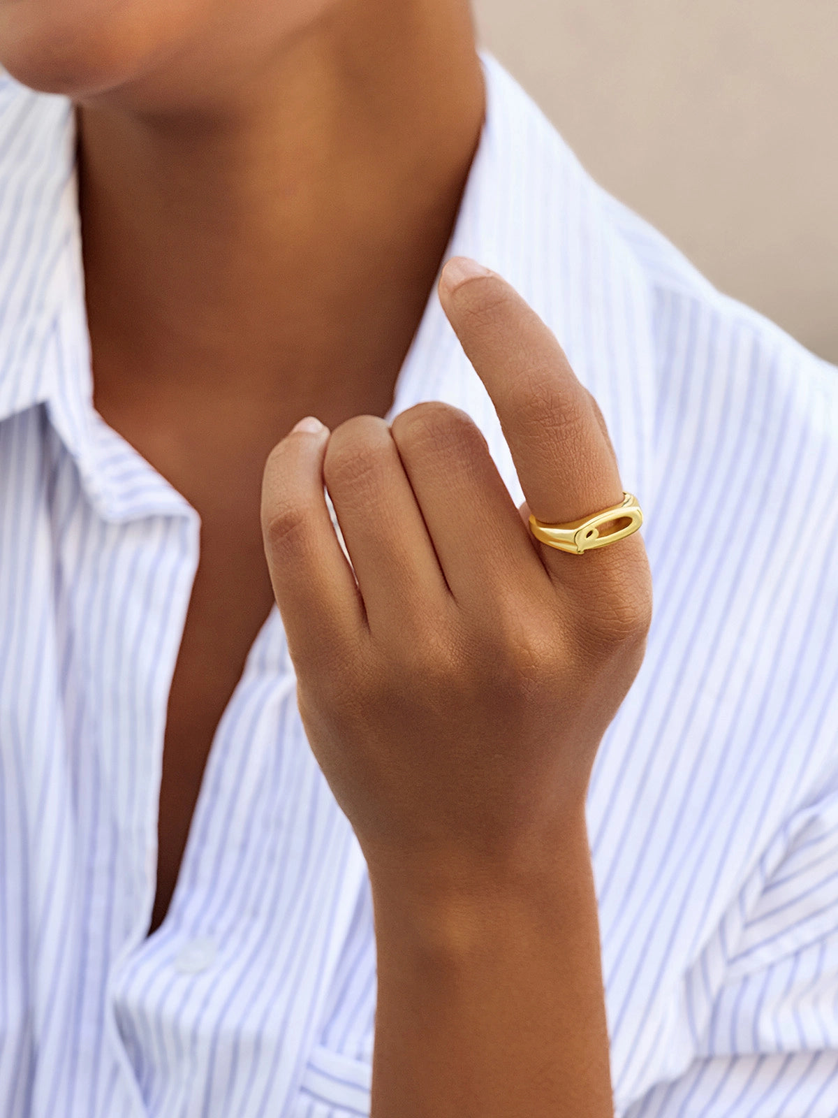 Womens 18k Gold Plated Initial Rings | CicyBell