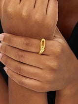 Womens 18k Gold Plated Initial Rings | CicyBell