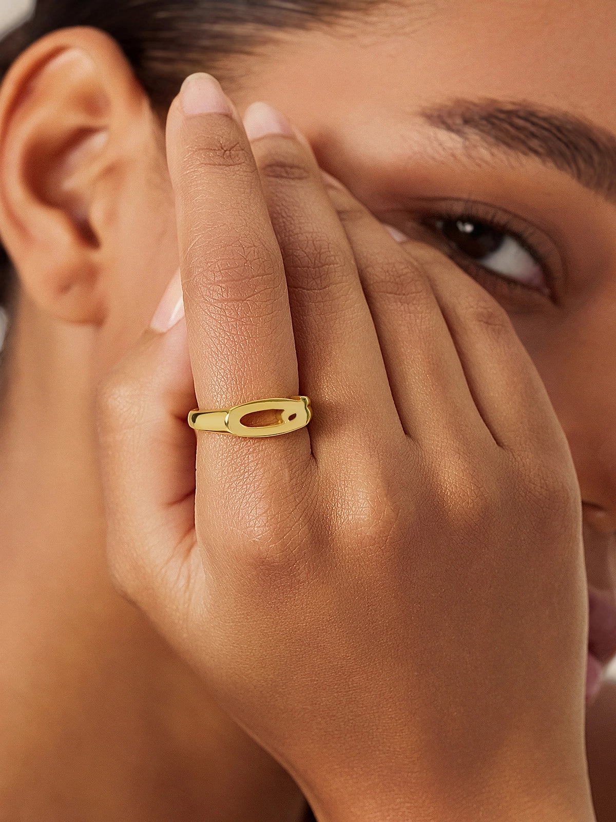 Womens 18k Gold Plated Initial Rings | CicyBell