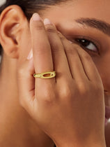 Womens 18k Gold Plated Initial Rings | CicyBell