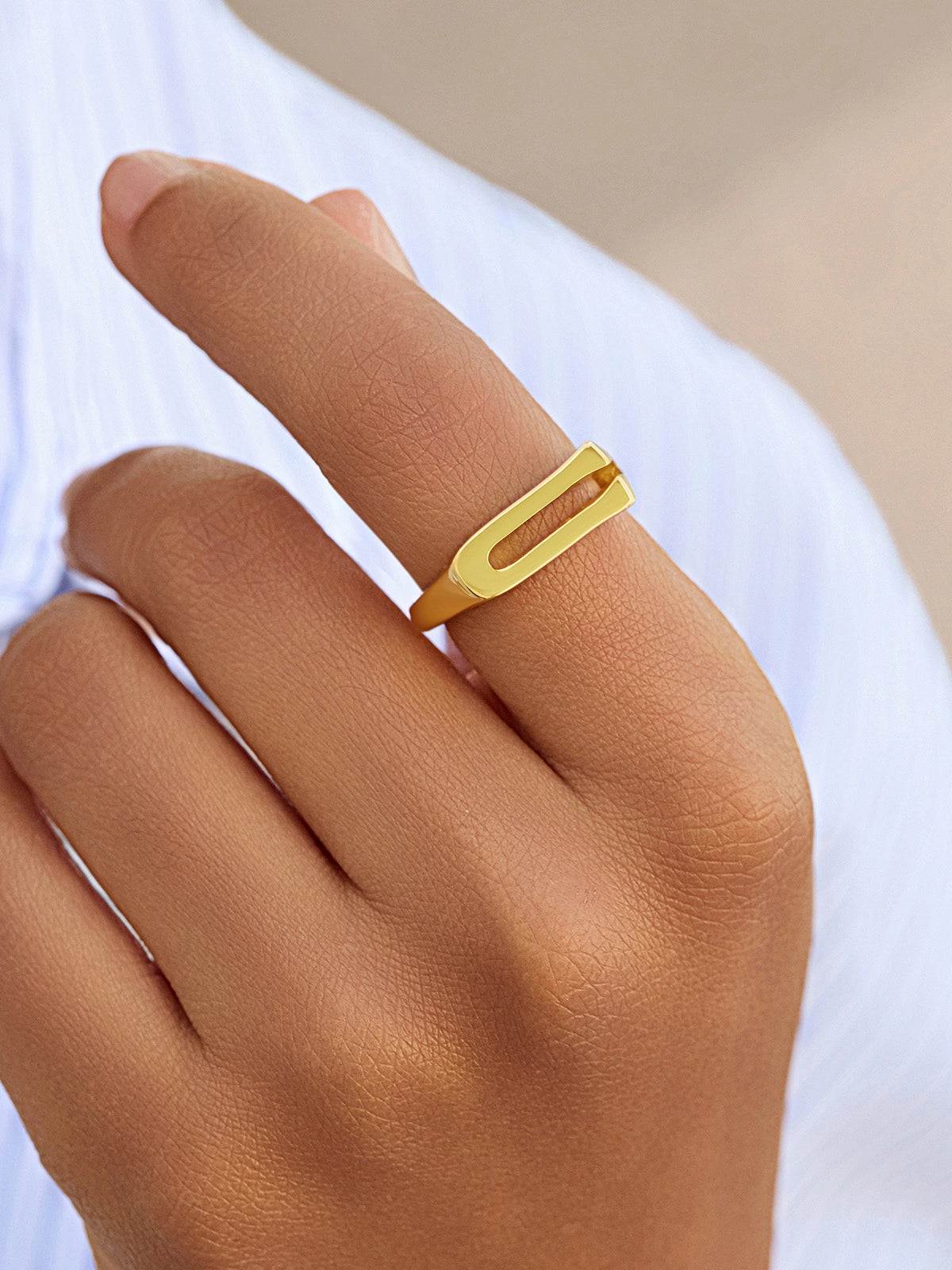 Womens 18k Gold Plated Initial Rings | CicyBell