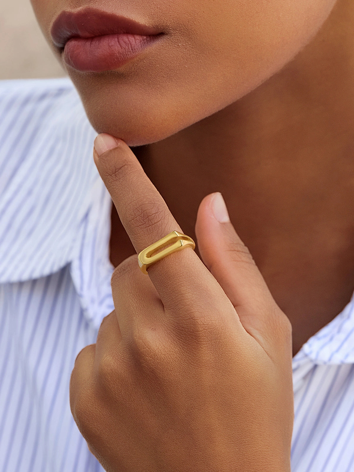 Womens 18k Gold Plated Initial Rings | CicyBell