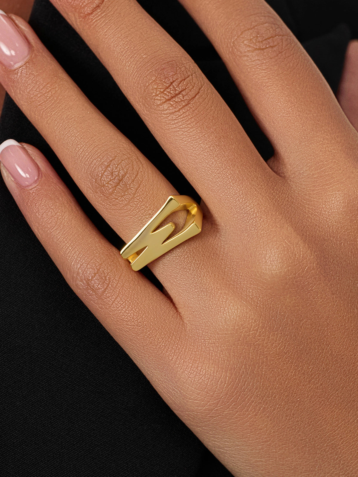 Womens 18k Gold Plated Initial Rings | CicyBell
