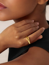 Womens 18k Gold Plated Initial Rings | CicyBell