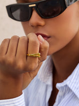 Womens 18k Gold Plated Initial Rings | CicyBell