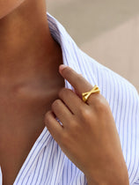 Womens 18k Gold Plated Initial Rings | CicyBell