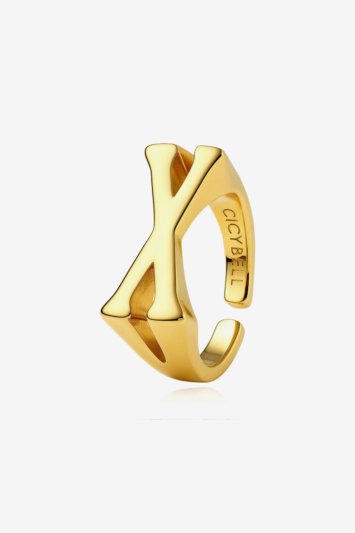 Womens 18k Gold Plated Initial Rings | CicyBell