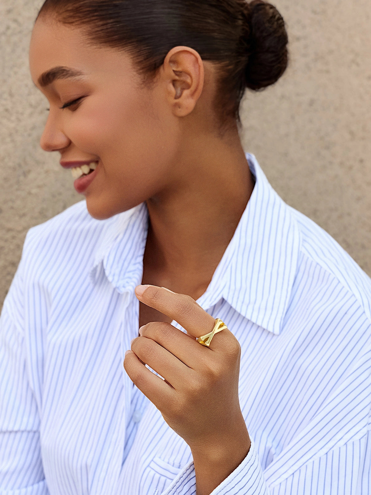 Womens 18k Gold Plated Initial Rings | CicyBell