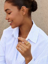 Womens 18k Gold Plated Initial Rings | CicyBell
