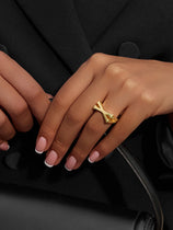 Womens 18k Gold Plated Initial Rings | CicyBell