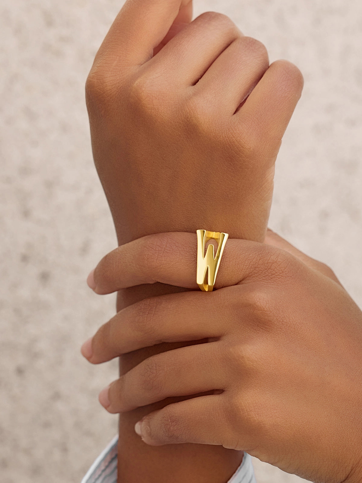 Womens 18k Gold Plated Initial Rings | CicyBell