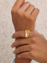 Womens 18k Gold Plated Initial Rings | CicyBell